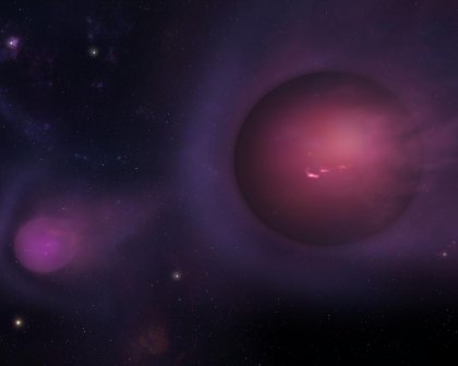 Artist's concept of an object flung from a black hole.